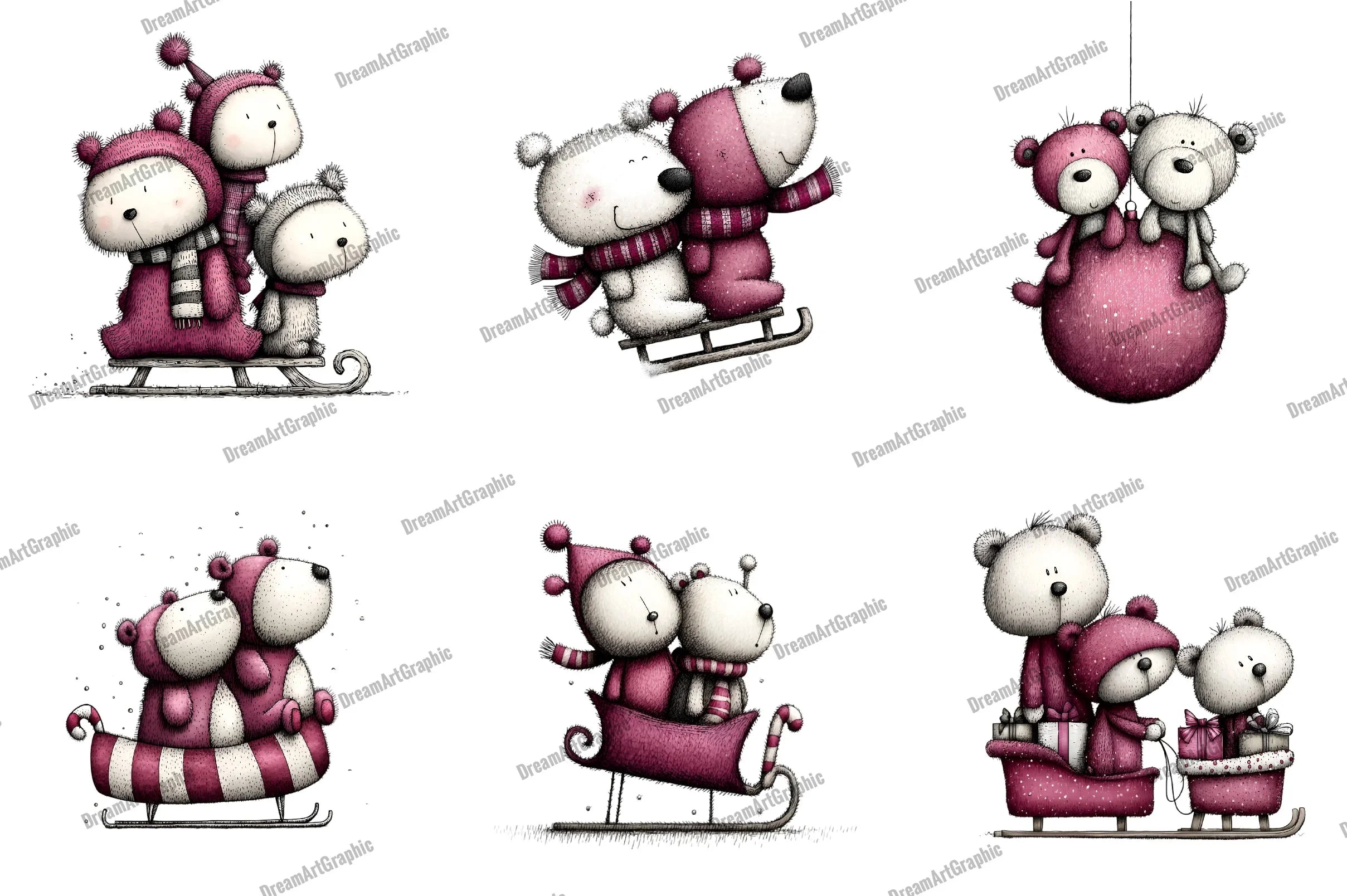 Cute Teddy Bear Couple Clipart Bundle - CraftNest - Digital Crafting and Art