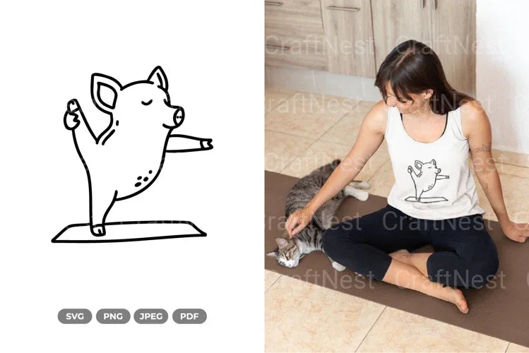 Cute Yoga Pig Clipart Bundle - CraftNest - Digital Crafting and Art