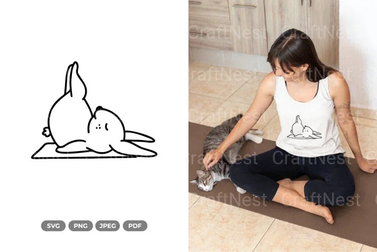 Cute Yoga Rabbit Clipart Bundle - CraftNest - Digital Crafting and Art
