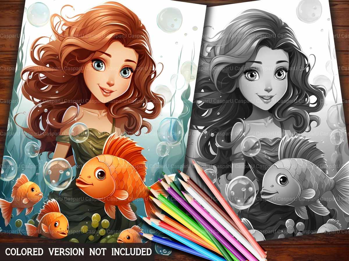 Cute Mermaids Coloring Books - CraftNest