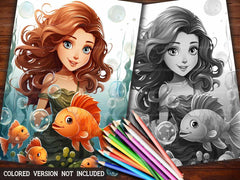 Cute Mermaids Coloring Books - CraftNest