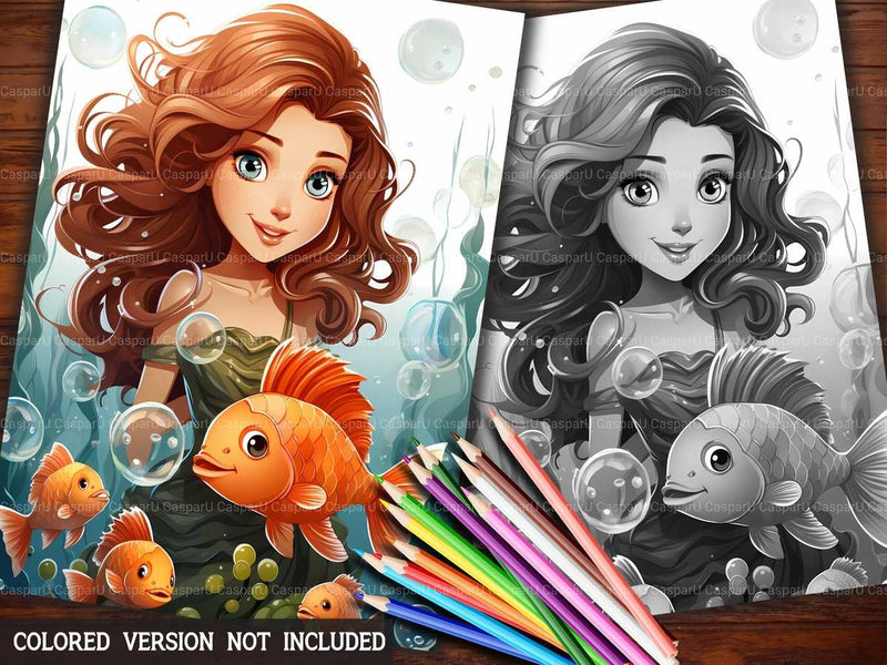 Cute Mermaids Coloring Books - CraftNest