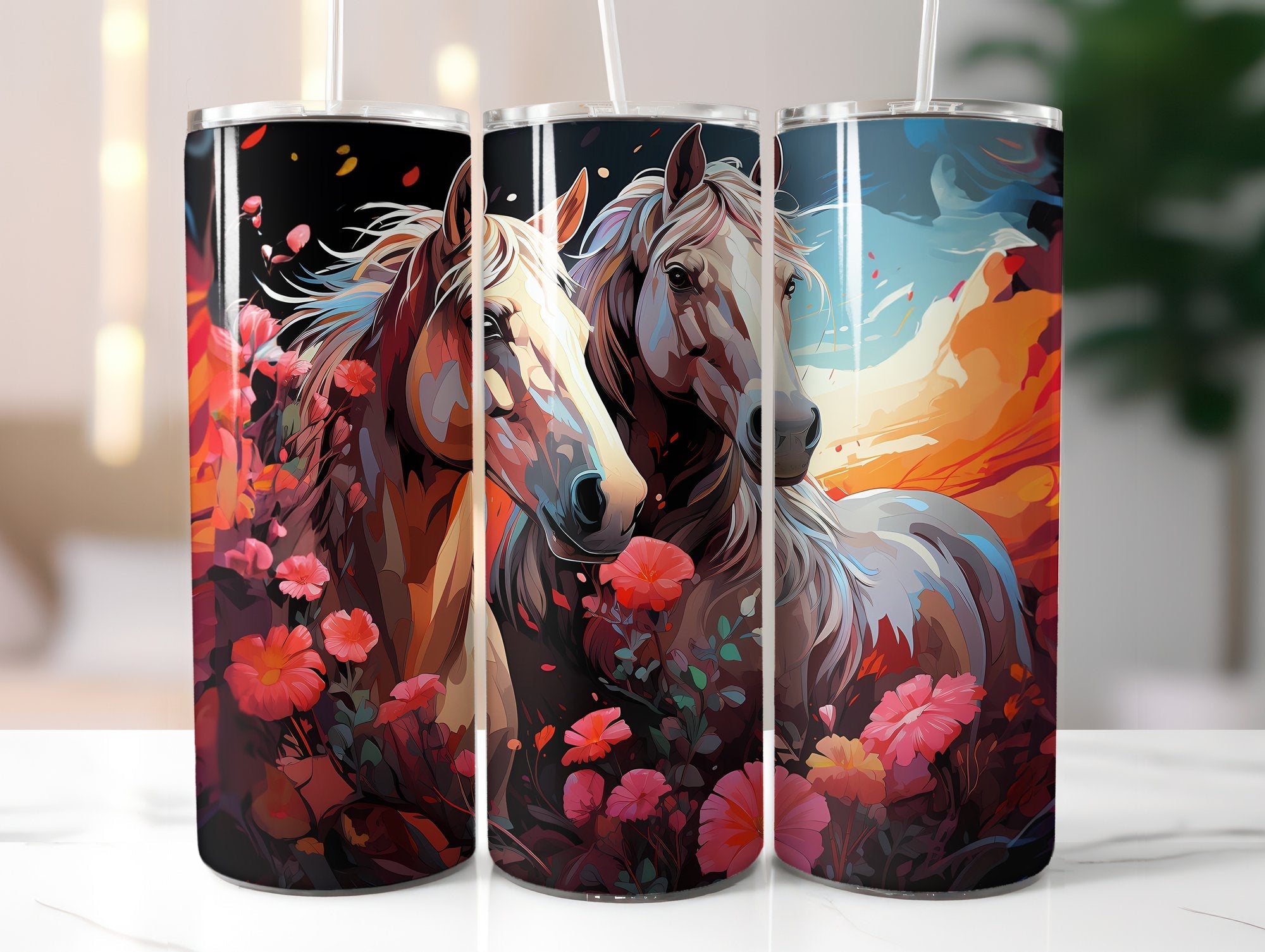 Cute Horses Tumbler Wrap - CraftNest