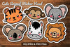 Cute Kawaii Animal Head Clipart Bundle