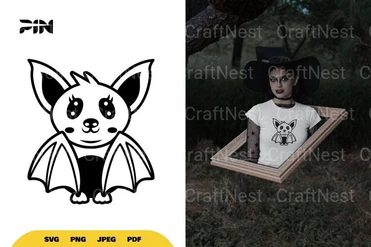 Cute and Kawaii Bat SVG Bundle - CraftNest - Digital Crafting and Art