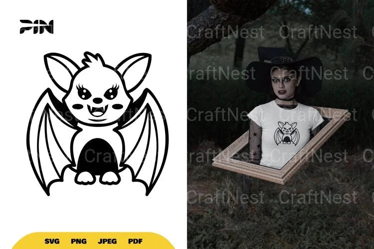 Cute and Kawaii Bat SVG Bundle - CraftNest - Digital Crafting and Art
