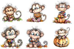 Cute Cartoon Monkey Clipart Bundle - CraftNest - Digital Crafting and Art