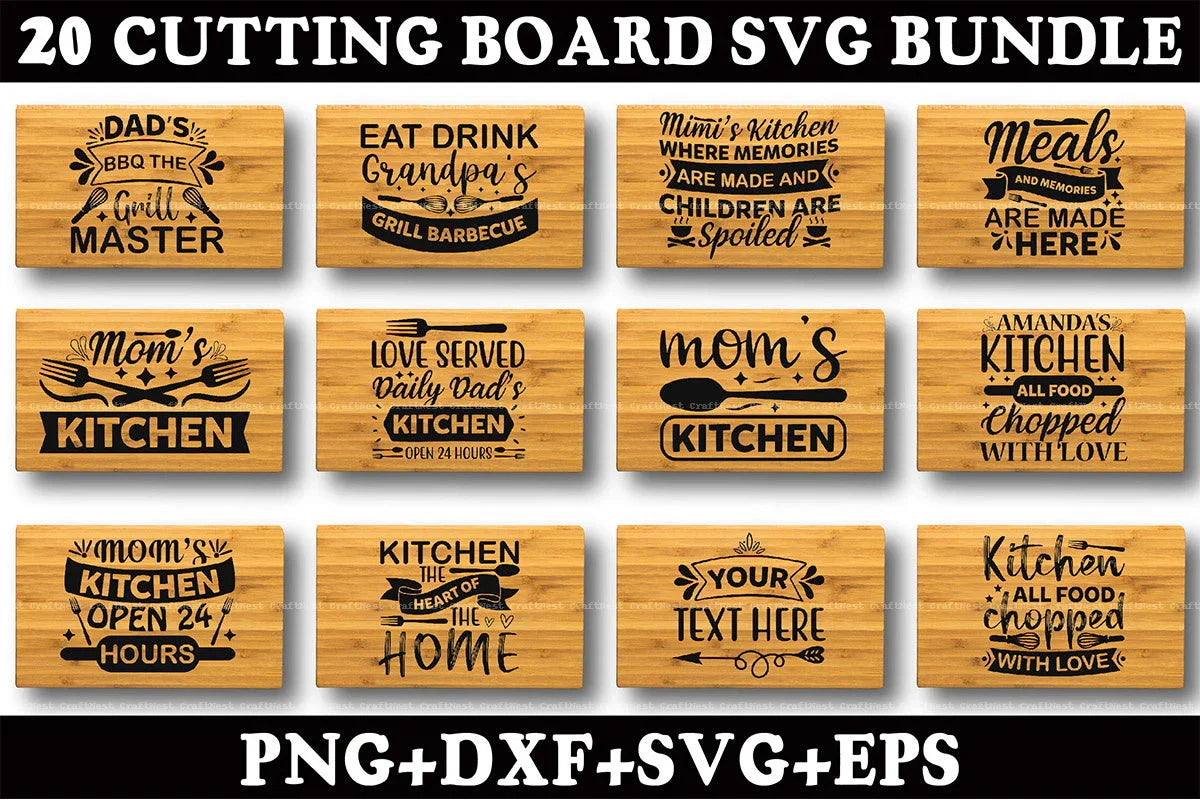 Cutting Board SVG Bundle
