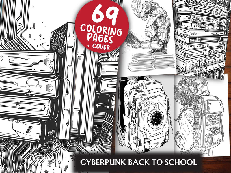 Cyberpunk Back To School Coloring Books - CraftNest - Digital Crafting and Art