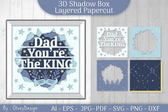 Dad You're The King 3D Shadowbox Father Layered Papercut SVG Bundle - CraftNest - Digital Crafting and Art