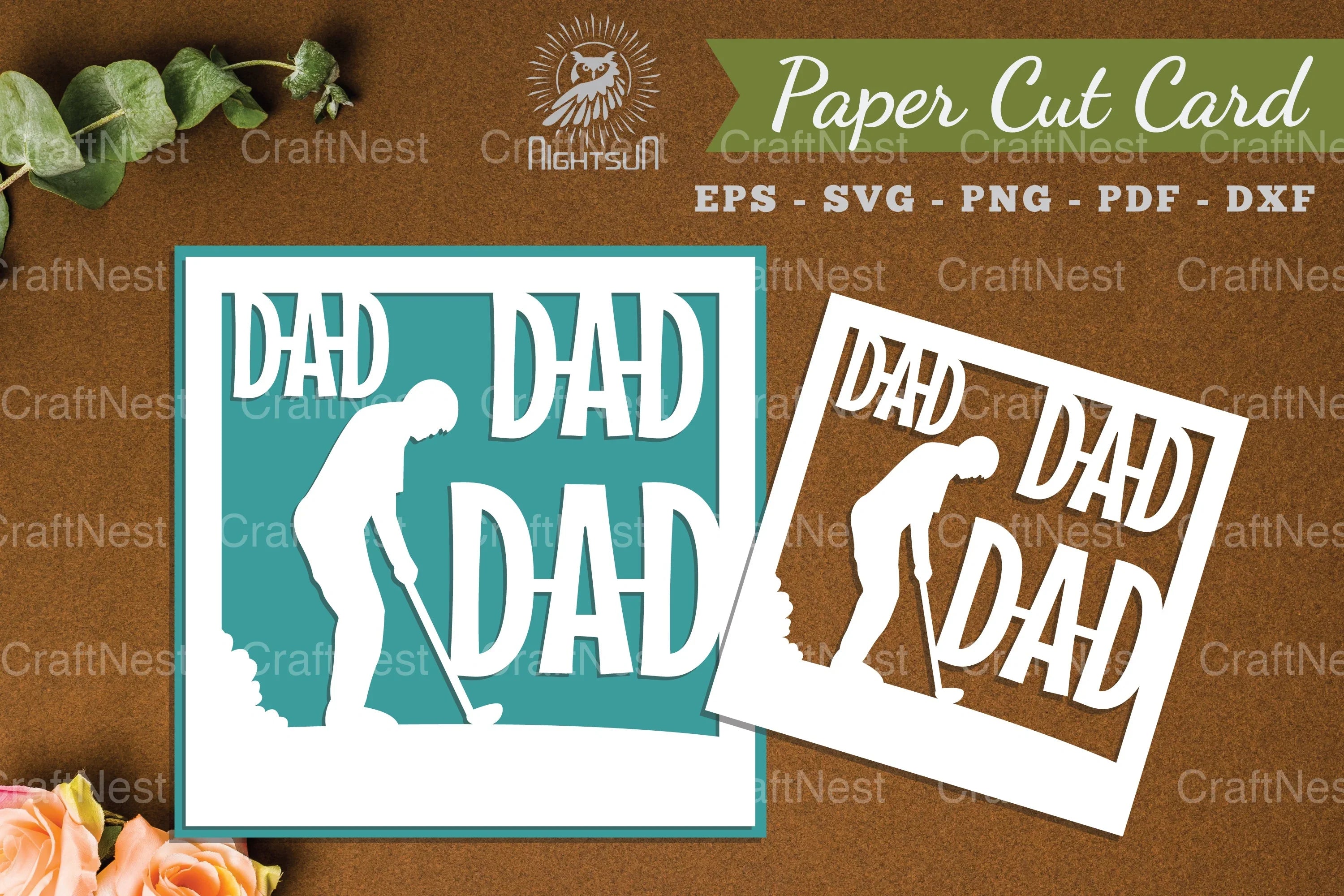 Vintage Dad Paper Cut Card SVG Bundle - CraftNest - Digital Crafting and Art