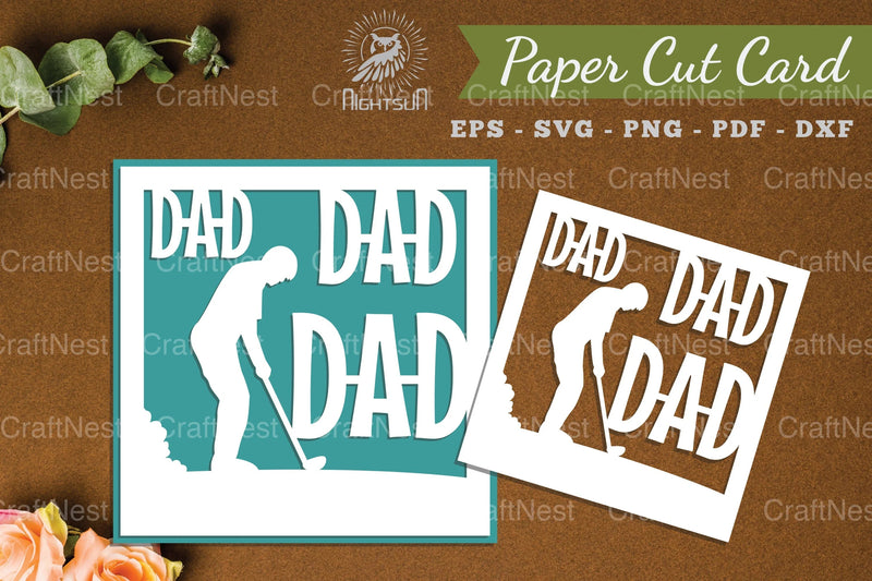 Vintage Dad Paper Cut Card SVG Bundle - CraftNest - Digital Crafting and Art