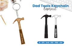 Dad Tools Keyring Lasercut SVG Bundle - CraftNest - Digital Crafting and Art