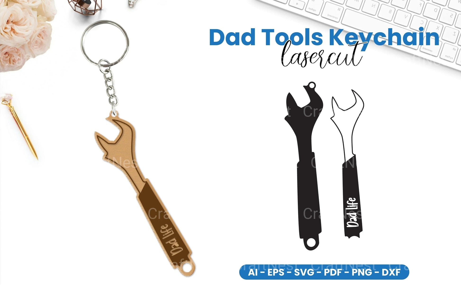 Dad Tools Keyring Lasercut SVG Bundle - CraftNest - Digital Crafting and Art