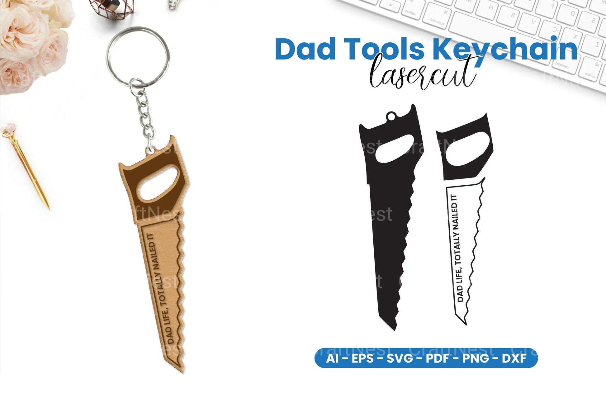 Dad Tools Keyring Lasercut SVG Bundle - CraftNest - Digital Crafting and Art