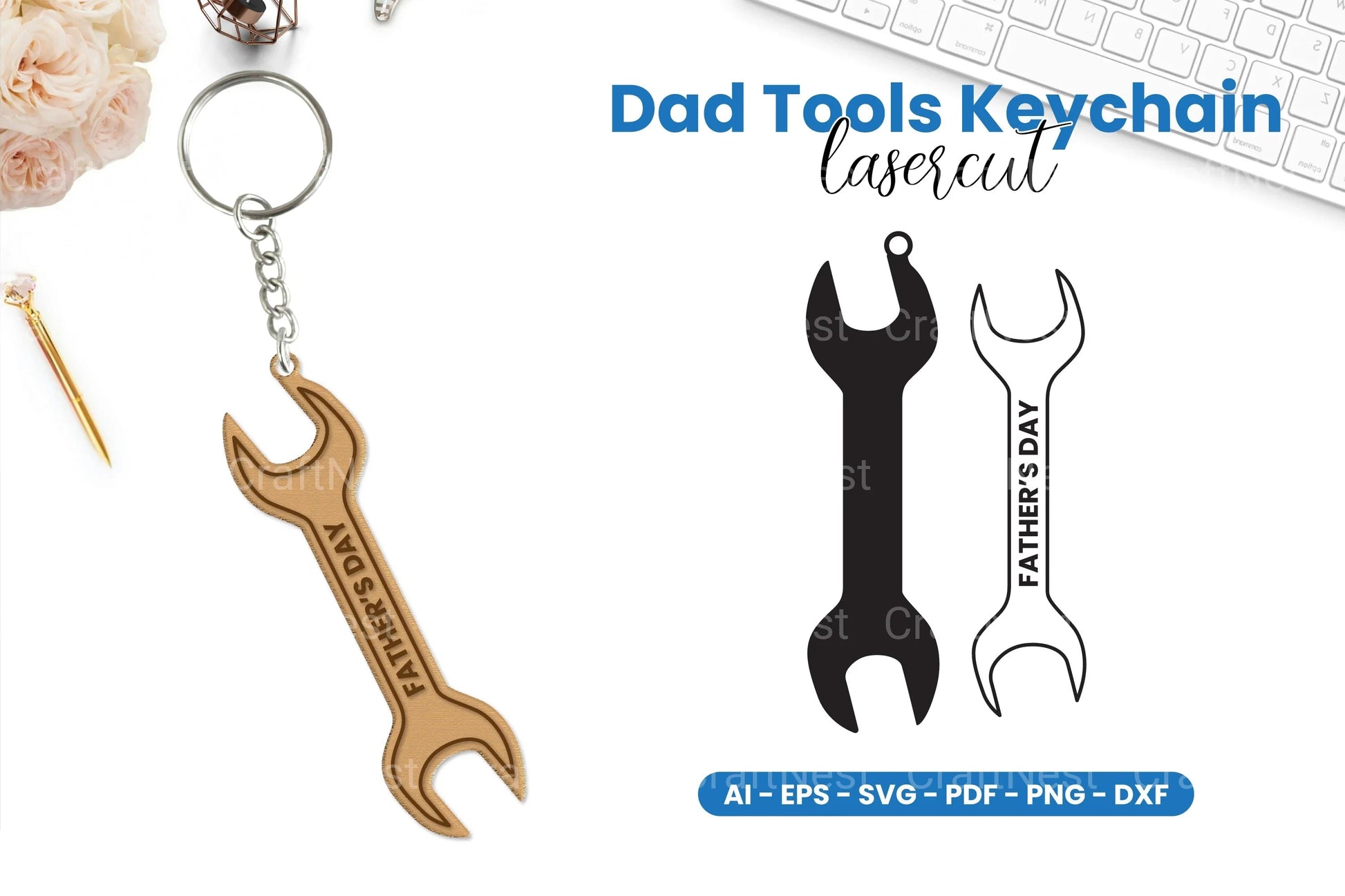 Dad Tools Keyring Lasercut SVG Bundle - CraftNest - Digital Crafting and Art