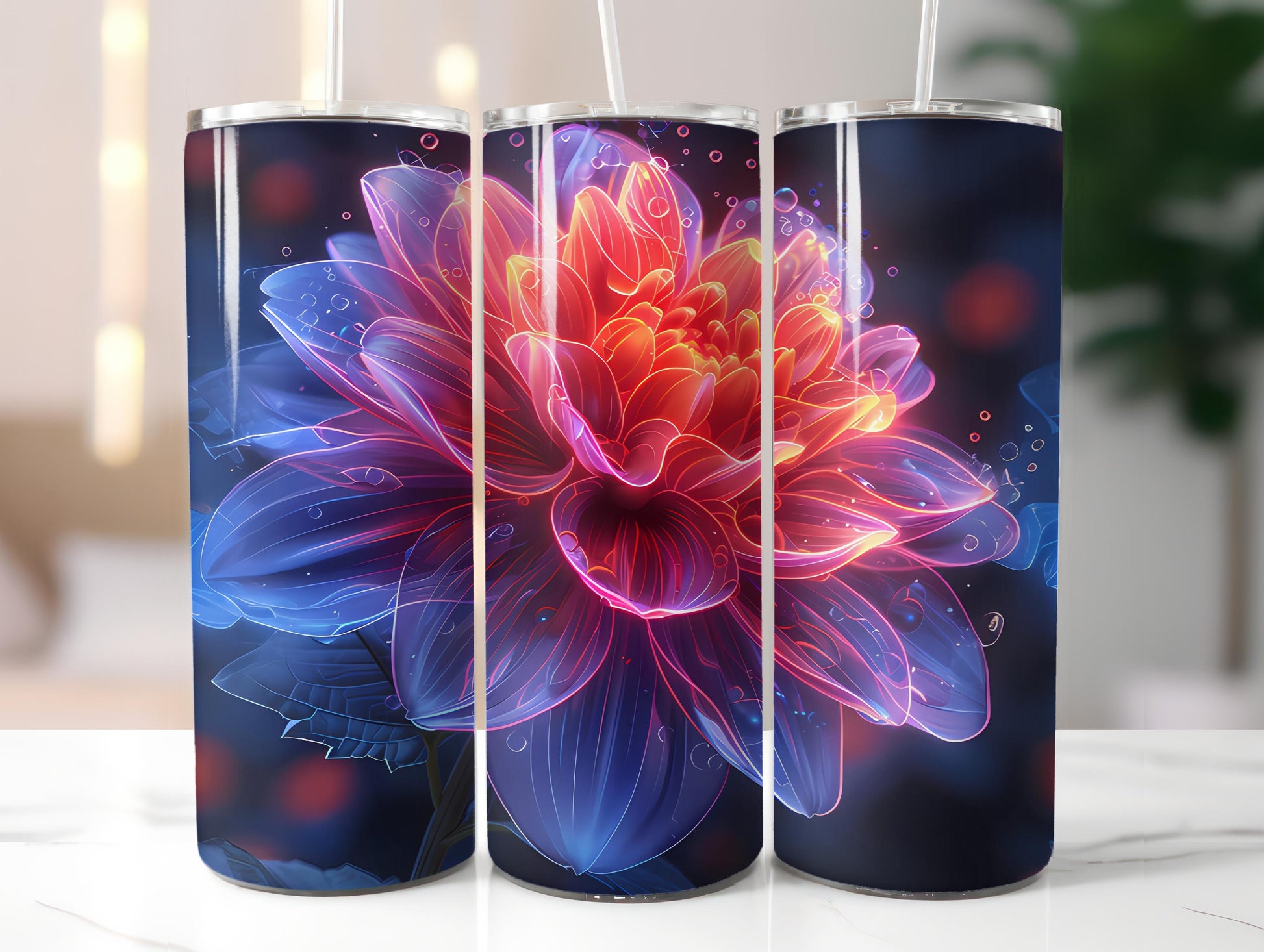 Dahlias Flowers Tumbler Wrap - CraftNest - Digital Crafting and Art