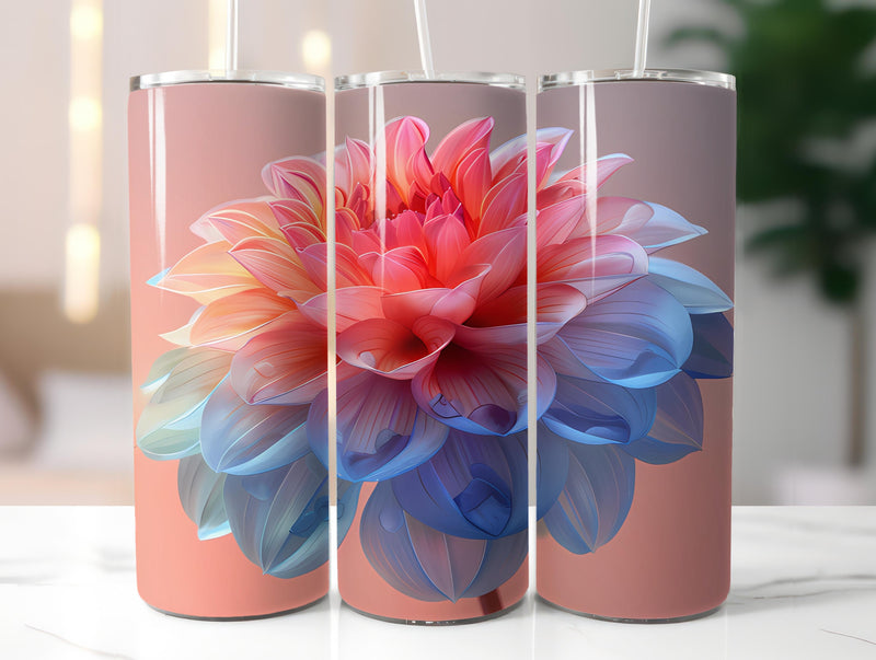 Dahlias Flowers Tumbler Wrap - CraftNest - Digital Crafting and Art