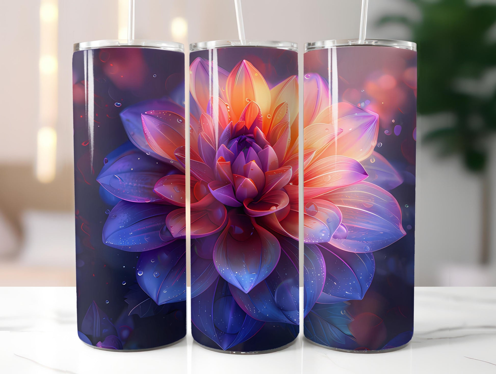 Dahlias Flowers Tumbler Wrap - CraftNest - Digital Crafting and Art