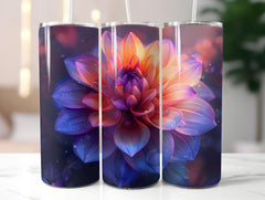 Dahlias Flowers Tumbler Wrap - CraftNest - Digital Crafting and Art