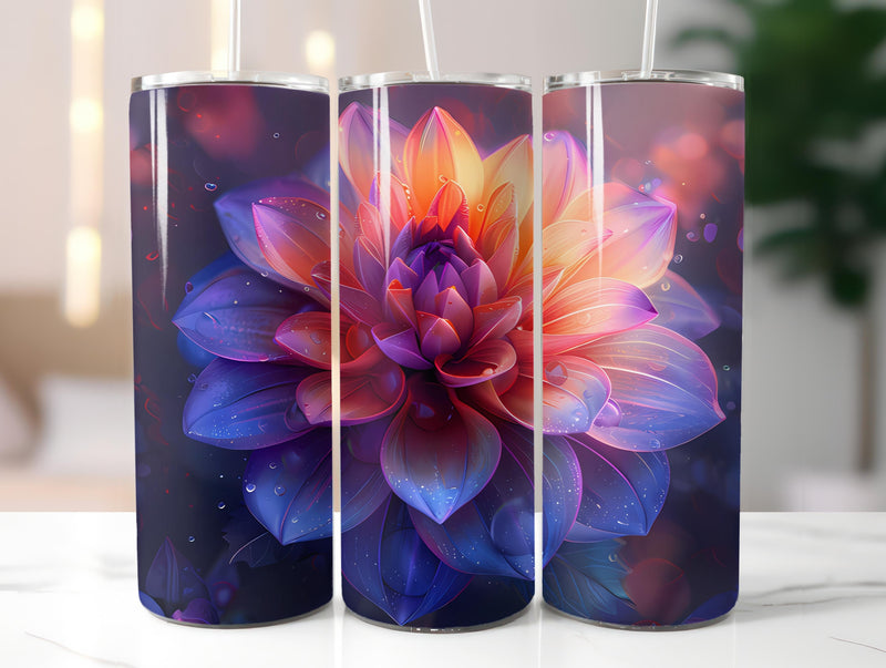 Dahlias Flowers Tumbler Wrap - CraftNest - Digital Crafting and Art
