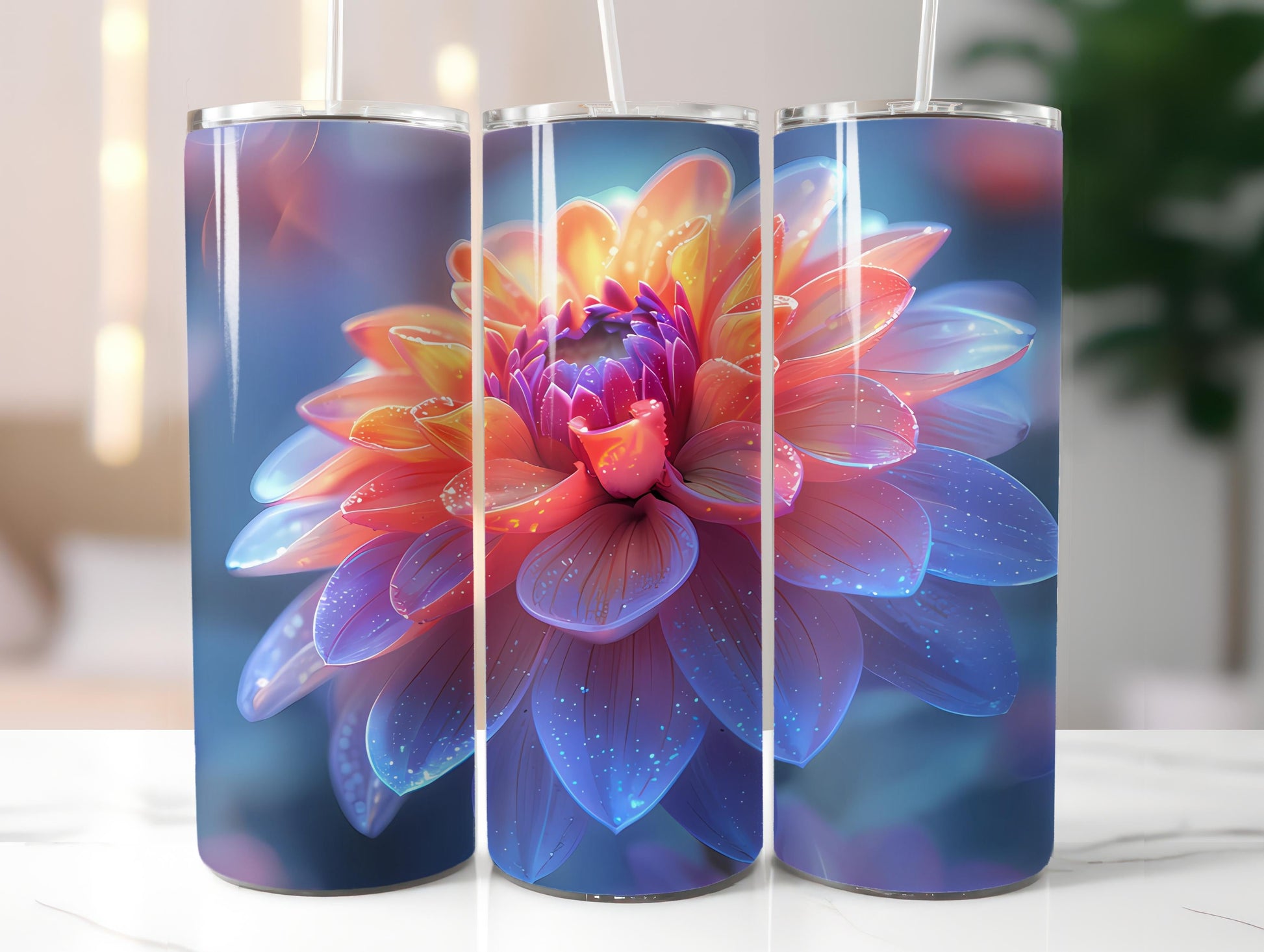 Dahlias Flowers Tumbler Wrap - CraftNest - Digital Crafting and Art