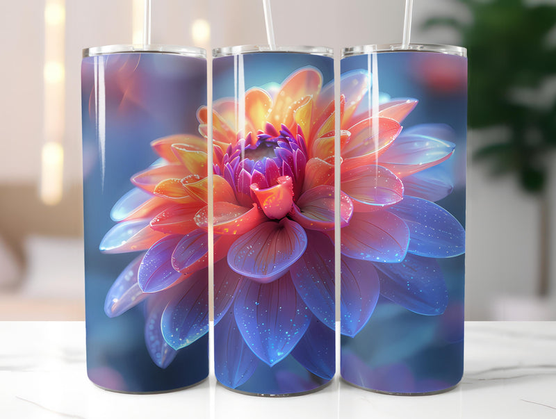 Dahlias Flowers Tumbler Wrap - CraftNest - Digital Crafting and Art