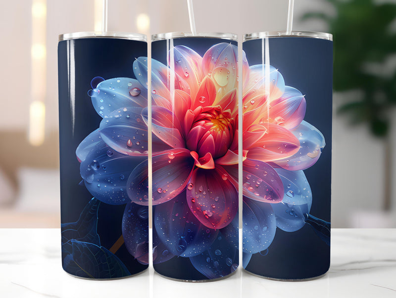 Dahlias Flowers Tumbler Wrap - CraftNest - Digital Crafting and Art