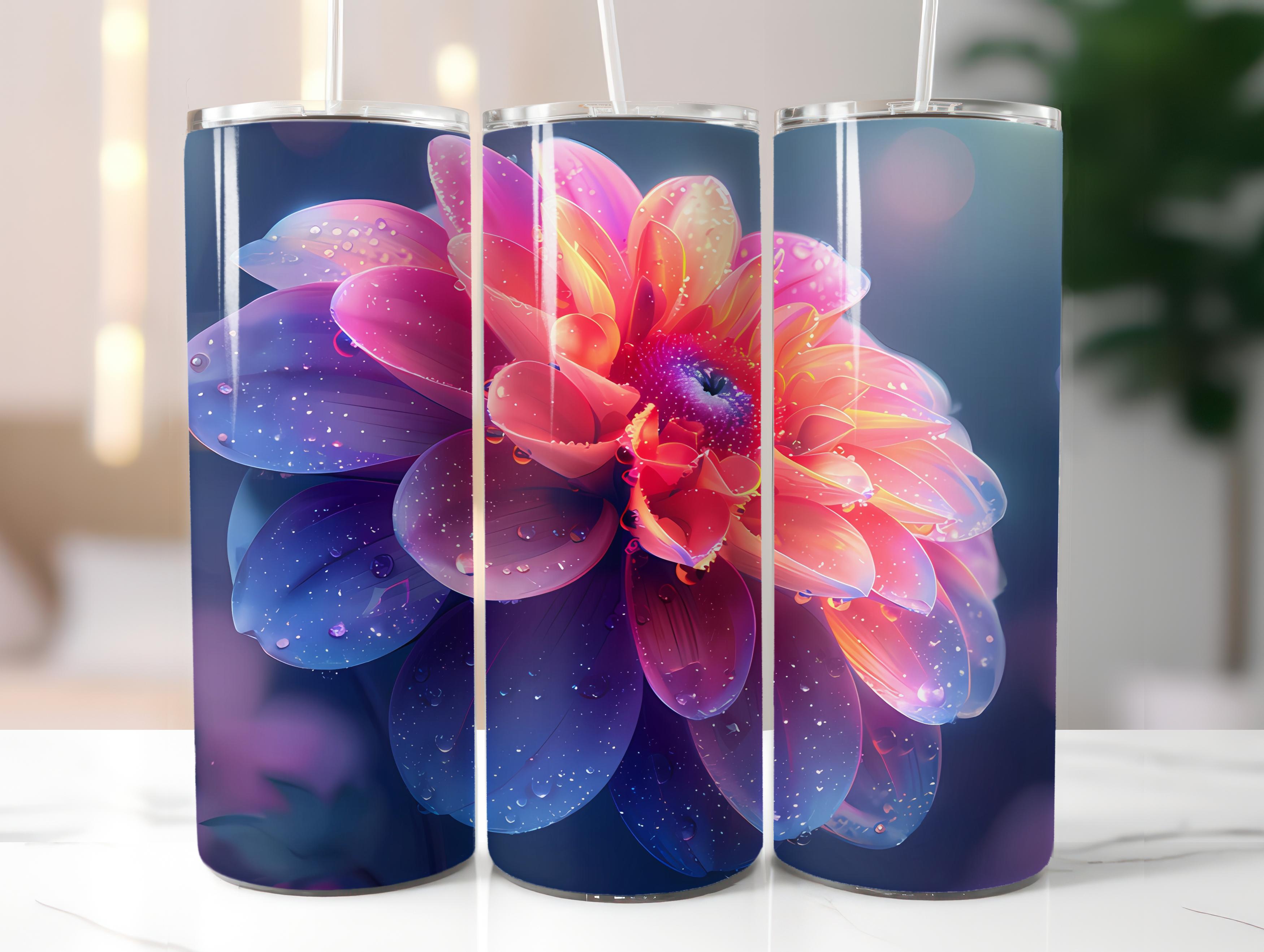 Dahlias Flowers Tumbler Wrap - CraftNest - Digital Crafting and Art