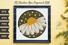 Daisy Flower 3D Shadow Box Papercut Clipart Bundle - CraftNest - Digital Crafting and Art