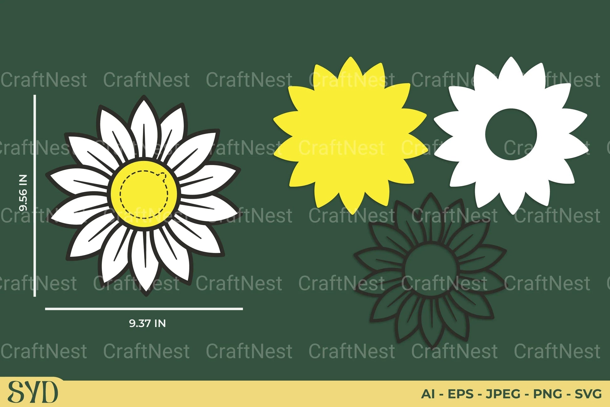 Daisy Flower Candy Holder SVG Bundle - CraftNest - Digital Crafting and Art