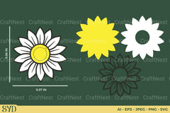 Daisy Flower Candy Holder SVG Bundle - CraftNest - Digital Crafting and Art