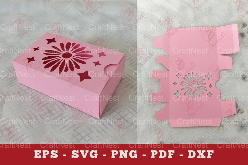 Daisy Flower Gift Box Paper Cut Clipart Bundle - CraftNest - Digital Crafting and Art