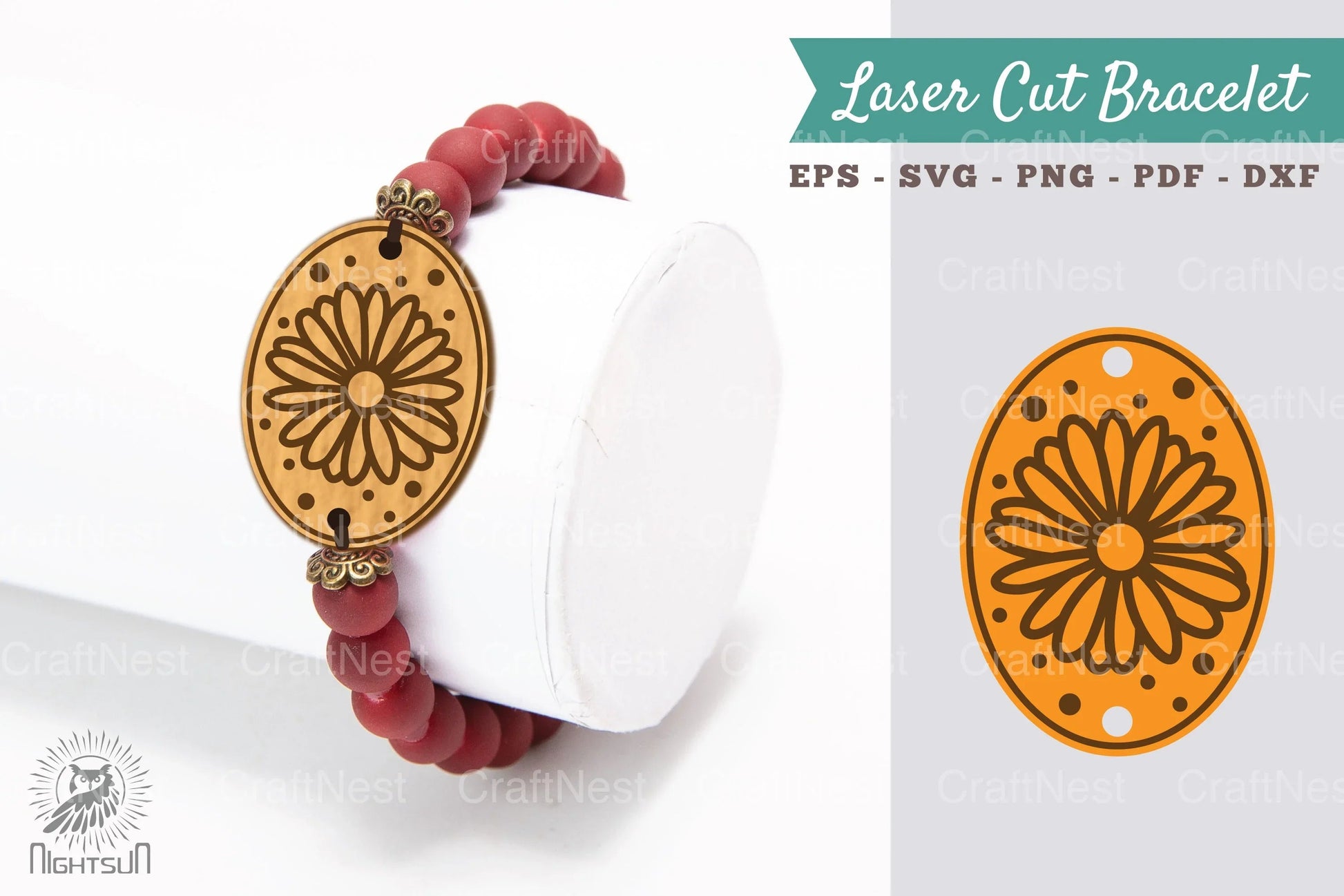 Daisy Flower Laser Cut Bracelet SVG Bundle - CraftNest - Digital Crafting and Art