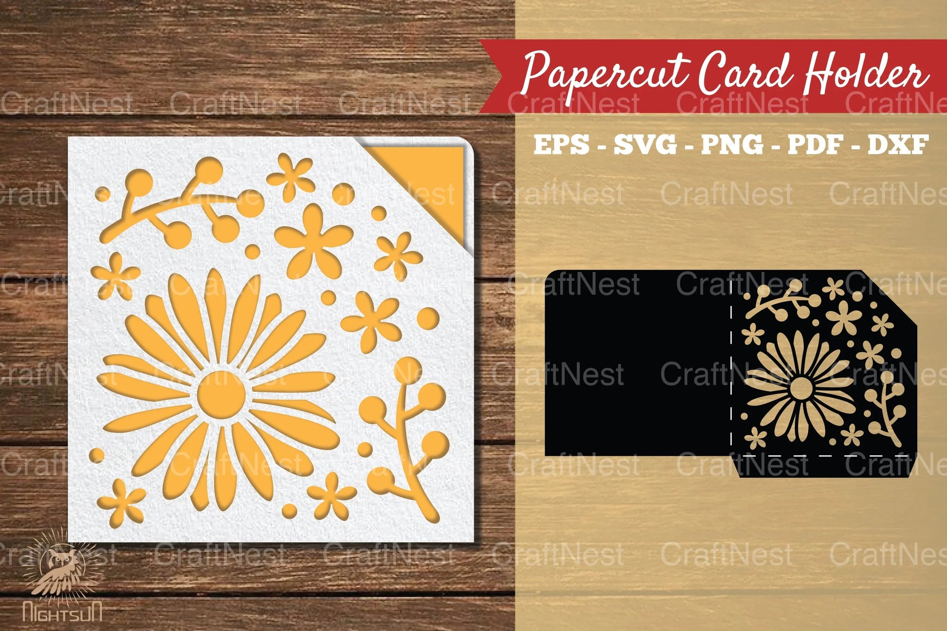 Daisy Flower Papercut Card Holder Clipart Bundle - CraftNest - Digital Crafting and Art