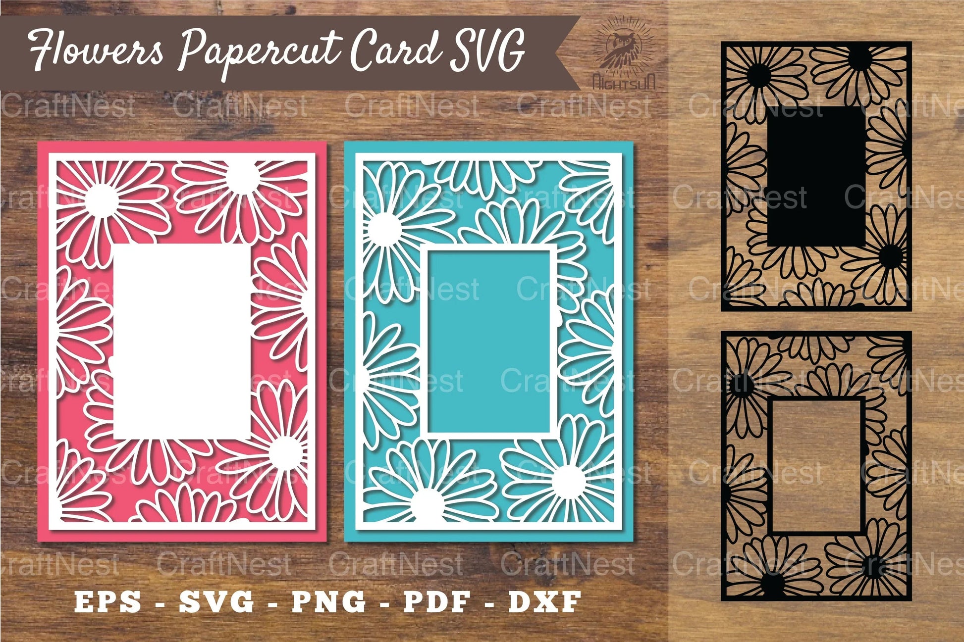 Daisy Flower Papercut Card Clipart Bundle - CraftNest - Digital Crafting and Art