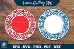 Daisy Flowers Papercut Circle Clipart Bundle - CraftNest - Digital Crafting and Art