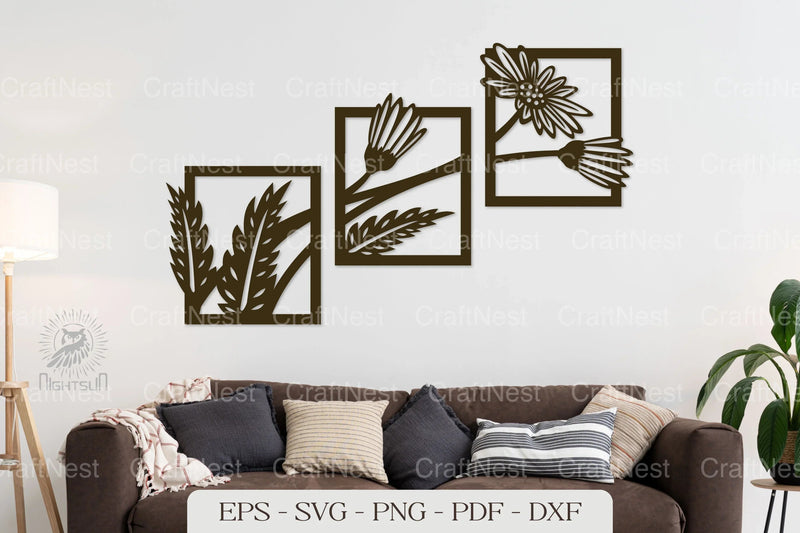 Daisy Flowers Wall Decor Clipart Bundle - CraftNest - Digital Crafting and Art