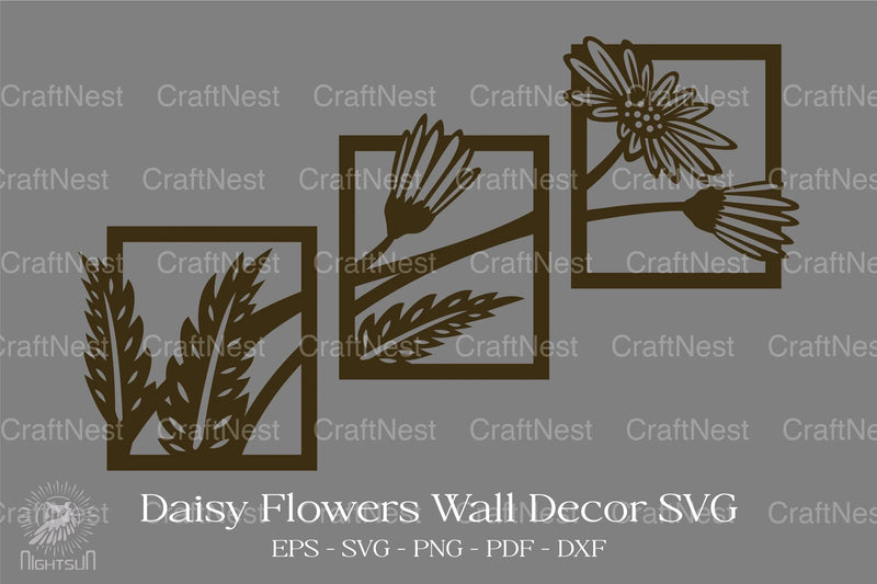 Daisy Flowers Wall Decor Clipart Bundle - CraftNest - Digital Crafting and Art