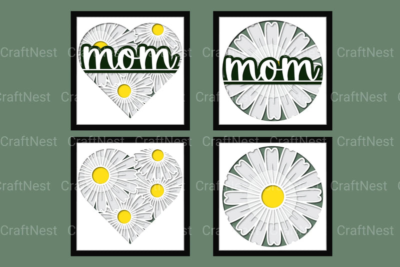Daisy Mom Layered Papercut SVG Bundle - CraftNest - Digital Crafting and Art