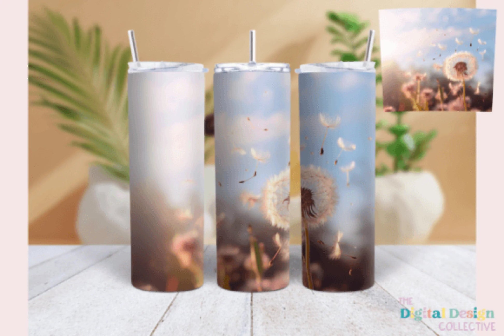 Dandelion Flowers Tumbler Wrap Bundle - CraftNest - Digital Crafting and Art