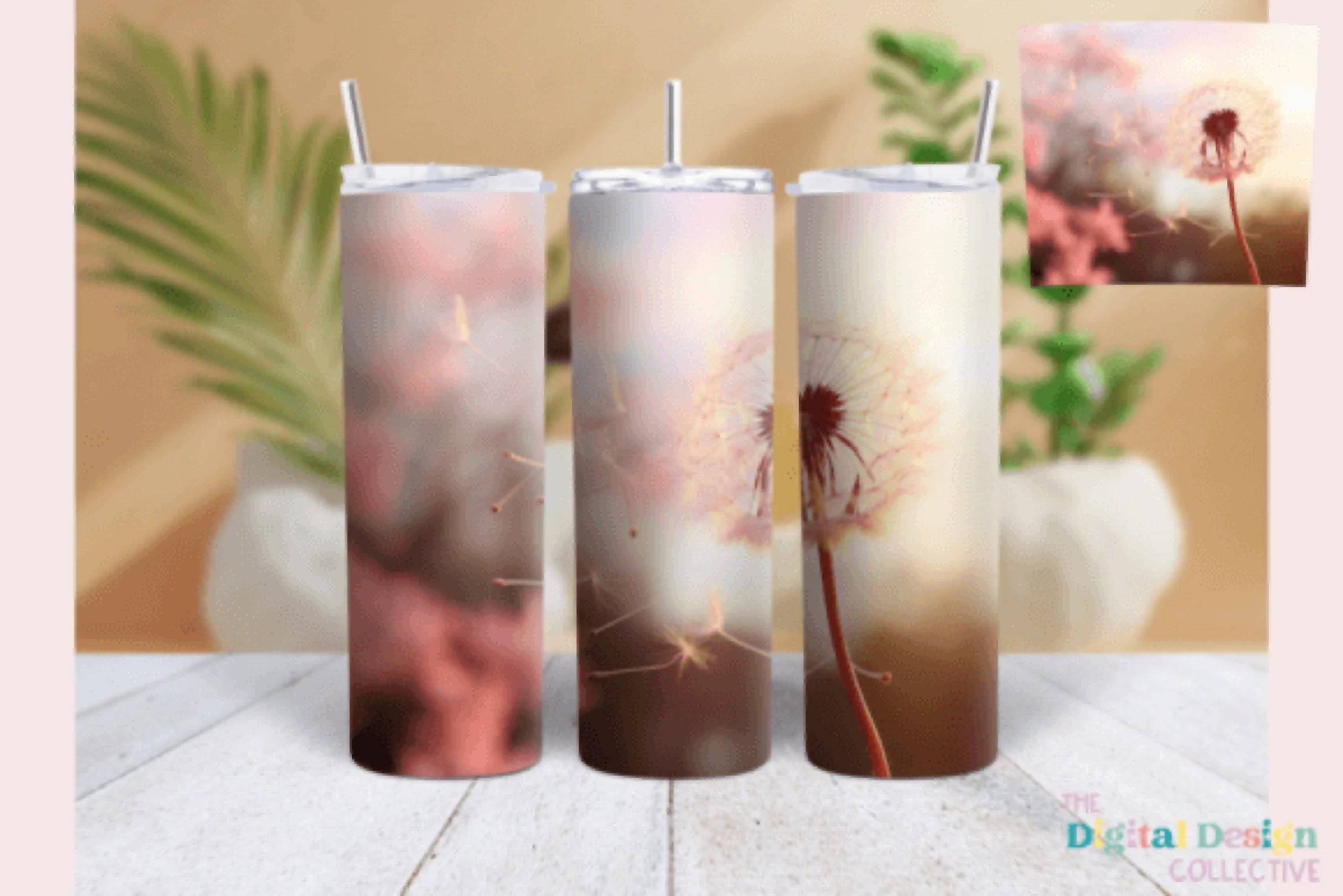 Dandelion Flowers Tumbler Wrap Bundle - CraftNest - Digital Crafting and Art