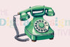 Dark Green Floral Vintage Phone Clipart Bundle