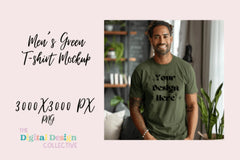 Dark Green Men's T-Shirt Mockup - CraftNest - Digital Crafting and Art