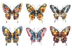 Day of the Dead Sugar Skull Butterfly Clipart Bundle - CraftNest - Digital Crafting and Art