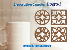 Decorative Coaster Lasercut SVG Bundle - CraftNest - Digital Crafting and Art