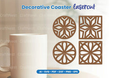 Decorative Coaster Lasercut SVG Bundle - CraftNest - Digital Crafting and Art