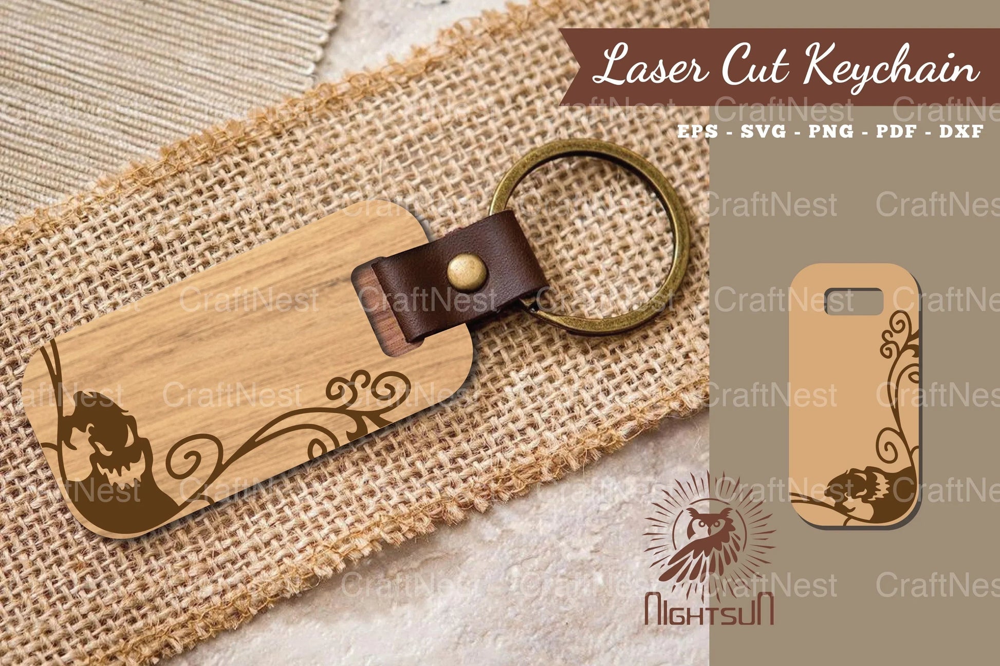 Decorative Ghost Laser Cut Keychain Design Bundle - CraftNest - Digital Crafting and Art