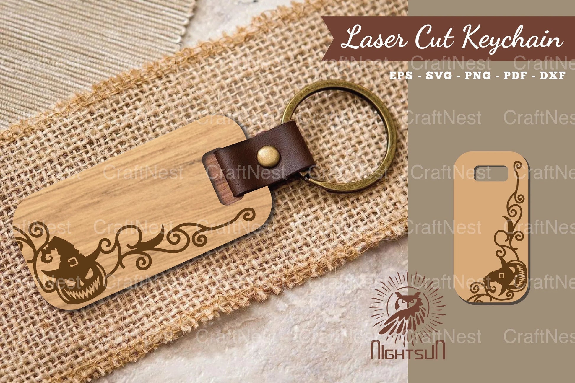Decorative Halloween Laser Cut Keychain Clipart Bundle - CraftNest - Digital Crafting and Art