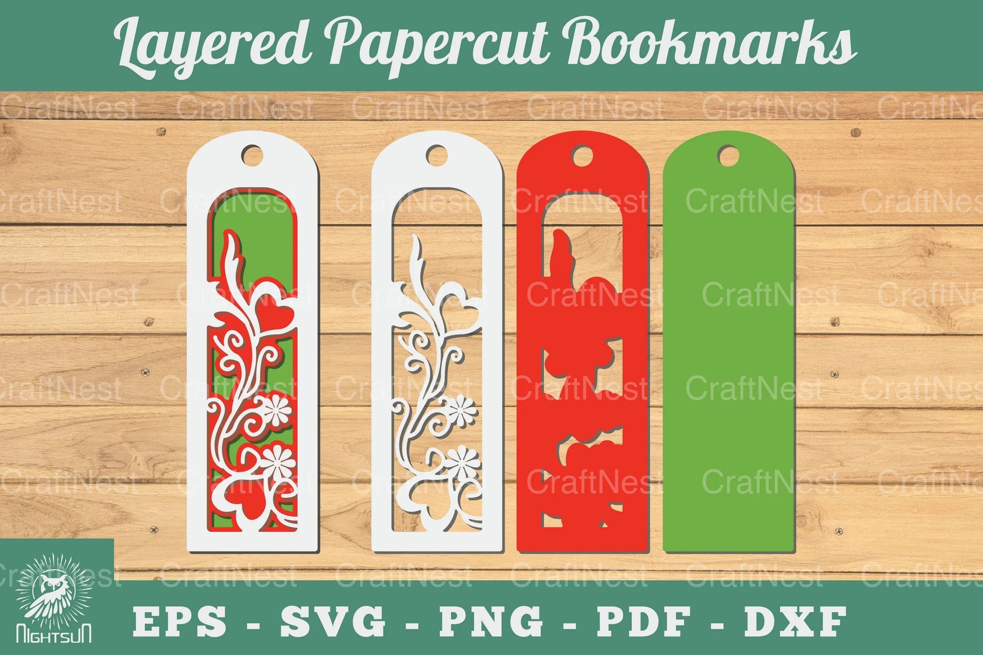 2024 Decorative Heart 3D Papercut Bookmarks Clipart Bundle - CraftNest - Digital Crafting and Art